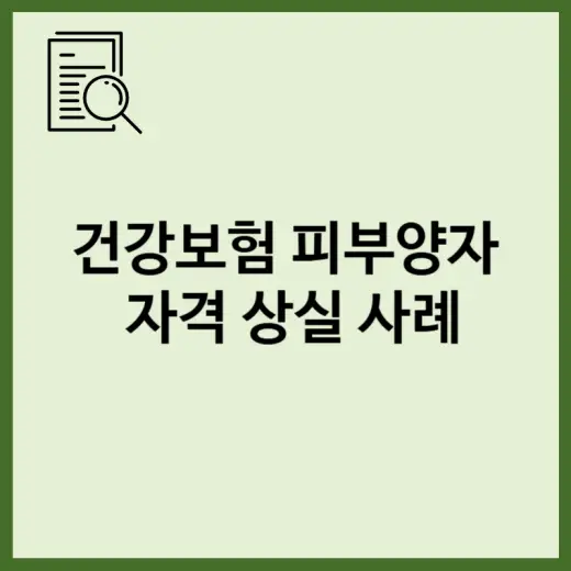 건강보험 피부양자 자격 상실 사례와 보험료 변화 표지