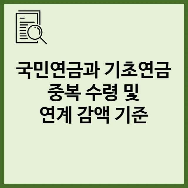 국민연금과 기초연금 중복 수령 및 연계 감액 기준 안내 표지