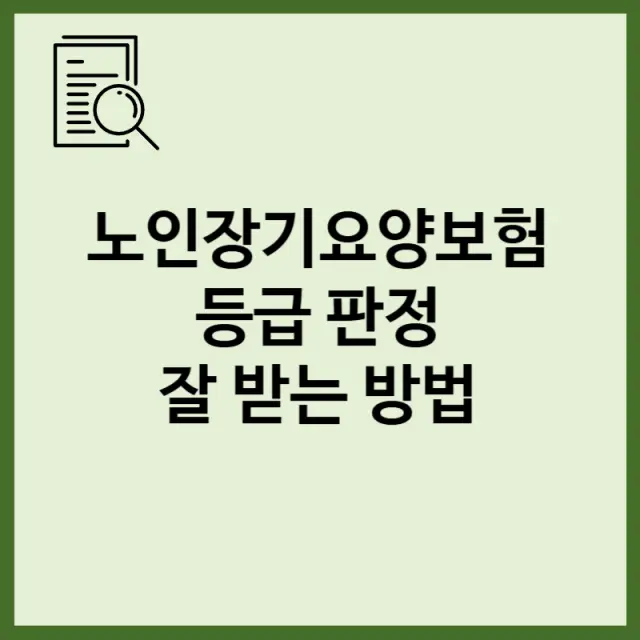 노인장기요양보험 등급 판정 잘 받는 방법 및 핵심 전략 정리 표지
